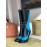 Fendi Autumn Winter Calf High Heeled Boots For Women Blue