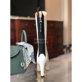 Fendi Autumn Winter Calf High Heeled Boots For Women White