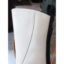 Fendi Autumn Winter Calf High Heeled Boots For Women White