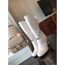 Fendi Autumn Winter White Calf High Heeled Boots For Women 