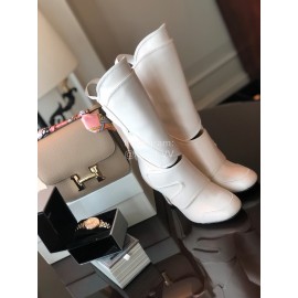 Fendi Autumn Winter White Calf High Heeled Boots For Women 