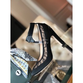 Fendi Autumn Winter Black Silk Lace High Heels For Women 