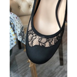 Fendi Autumn Winter Black Silk Lace High Heels For Women 