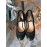 Fendi Spring New Black Leather High Heels For Women 