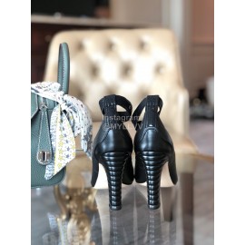 Fendi Spring New Black Leather High Heels For Women 