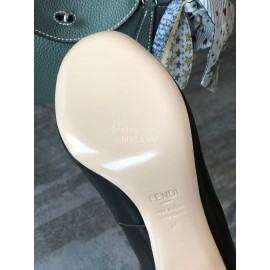 Fendi Spring New Black Leather High Heels For Women 