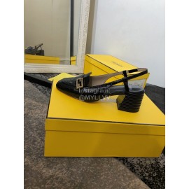 Fendi New Summer Calf High Heel Sandals For Women Black