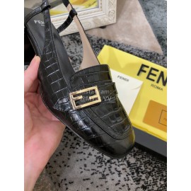 Fendi New Summer Calf High Heel Sandals For Women Black