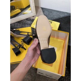 Fendi New Summer Calf High Heel Sandals For Women Black