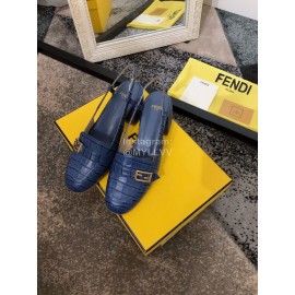 Fendi New Summer Calf High Heel Sandals For Women Blue