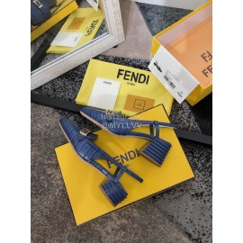 Fendi New Summer Calf High Heel Sandals For Women Blue