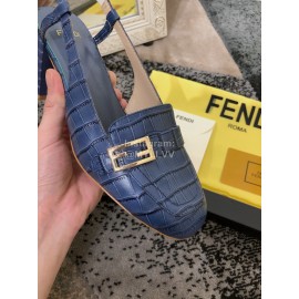 Fendi New Summer Calf High Heel Sandals For Women Blue
