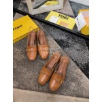 Fendi New Summer Calf High Heel Sandals For Women Brown