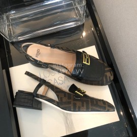 Fendi New Summer Printed Calf High Heel Sandals For Women