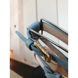 Fendi Summer New Leather High Heel Sandals For Women Blue