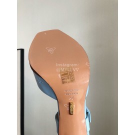 Fendi Summer New Leather High Heel Sandals For Women Blue