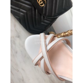 Fendi Summer New White Leather High Heel Sandals For Women 