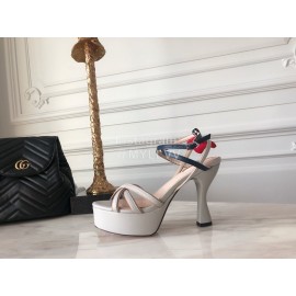 Fendi Summer New White Leather High Heel Sandals For Women 