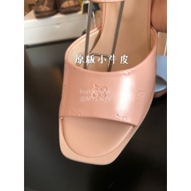 Fendi Summer New Leather High Heel Sandals For Women Pink