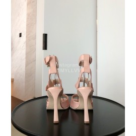 Fendi Summer New Leather High Heel Sandals For Women Pink