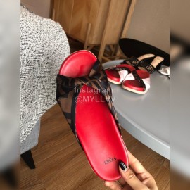 Fendi Fashion Printed Silk Leather Slippers For Women Coffee