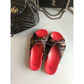 Fendi Fashion Printed Silk Leather Slippers For Women Coffee