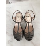 Fendi New Summer Cowhide High Heel Sandals For Women Black