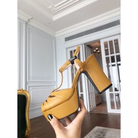 Fendi New Summer Cowhide High Heel Sandals For Women Brown