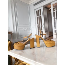 Fendi New Summer Cowhide High Heel Sandals For Women Brown