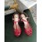 Fendi New Summer Cowhide High Heel Sandals For Women Red