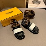Fendi New Soft Leather Sandals For Women White