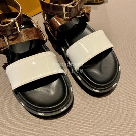Fendi New Soft Leather Sandals For Women White