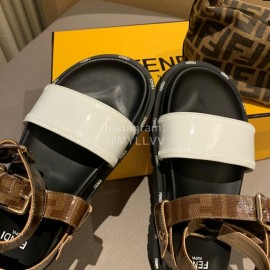 Fendi New Soft Leather Sandals For Women White