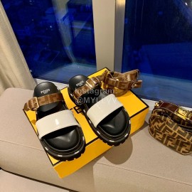 Fendi New Soft Leather Sandals For Women White