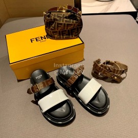 Fendi New Soft Leather Sandals For Women White