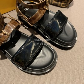 Fendi New Soft Leather Sandals For Women Black