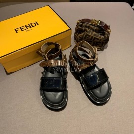 Fendi New Soft Leather Sandals For Women Black