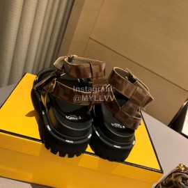 Fendi New Soft Leather Sandals For Women Black