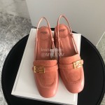 Fendi New Pink Orange Leather High Heeled Sandals For Women 