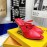 Fendi Collection First Cowhide High Heeled Slippers Red