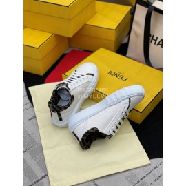 Fendi Fashion Silk Cowhide Casual Sneakers For Men And Women White