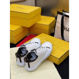 Fendi Fashion Silk Cowhide Casual Sneakers For Men And Women White