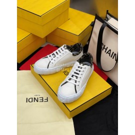 Fendi Fashion Silk Cowhide Casual Sneakers For Men And Women White