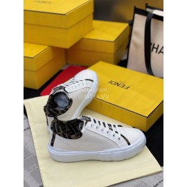 Fendi Fashion Silk Cowhide Casual Sneakers For Men And Women White