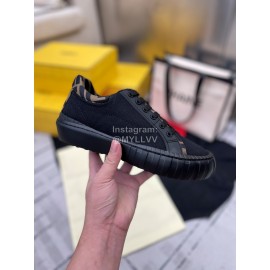 Fendi Fashion Silk Cowhide Casual Sneakers For Men And Women Black