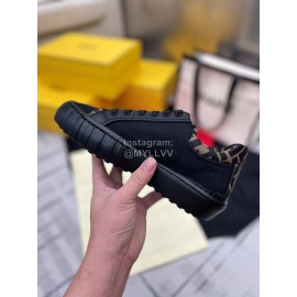 Fendi Fashion Silk Cowhide Casual Sneakers For Men And Women Black