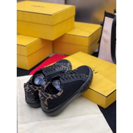 Fendi Fashion Silk Cowhide Casual Sneakers For Men And Women Black