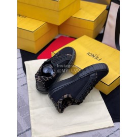 Fendi Fashion Silk Cowhide Casual Sneakers For Men And Women Black