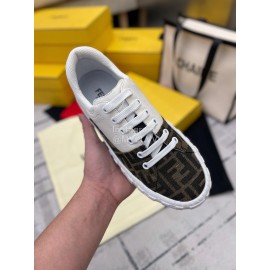 Fendi New Silk Cowhide Casual Sneakers For Men And Women 