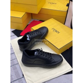 Fendi Fashion Silk Cowhide Casual Sneakers Black For Men And Women 